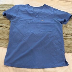 Figs Ceil Blue Catarina Scrub Top